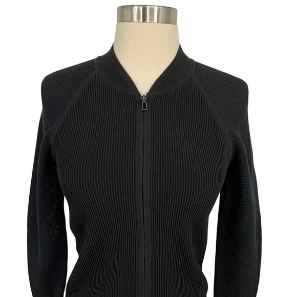 Lululemon Lightweight Ribbed Knit Jacket Black Size S Full Zip Long Sleeve - Picture 2 of 9